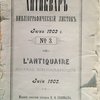 Антиквар. Библиографический листок. Июнь 1902 г. №3. | Октябрь 1902 г. №7